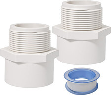 1.5 Inch Male Thread PVC Fittings White 2-Way PVC Pipe Coupling Adapter Connecto