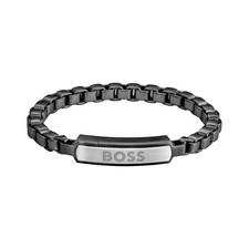 Boss Men's Venetian Bracelet 1580598M Stainless Steel Black 19Cm