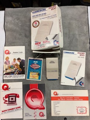   Vintage Commodore Modem 1200 Model 1670 in Box w/ Manual & Catalog As-Is