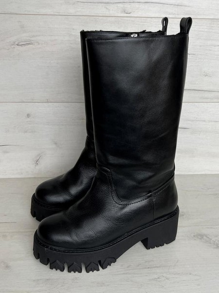 Women Patrizia Pepe Boots Black Leather 38