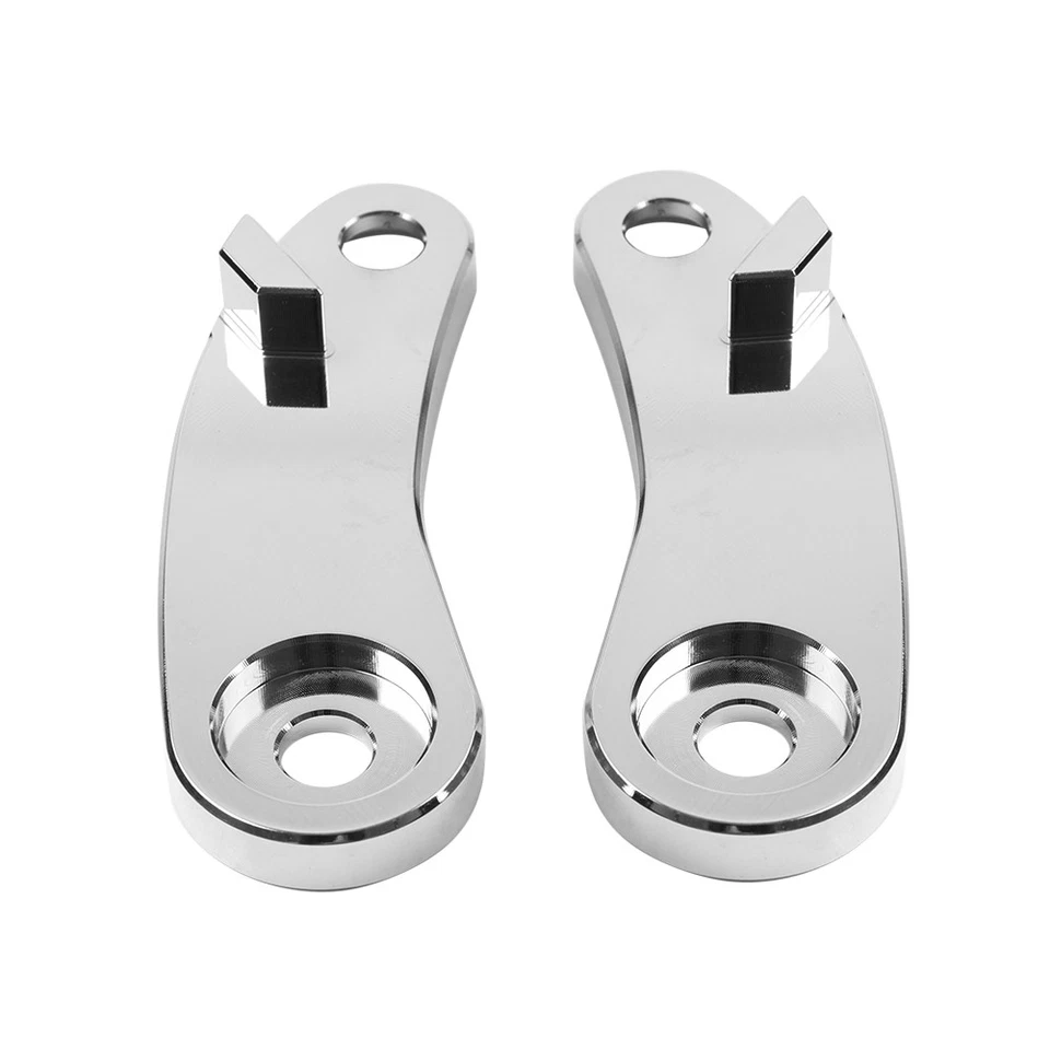 Turn Signal Mount Relocation Kit For Harley Softail Bad Boy Springer Silver - Image 3 of 4