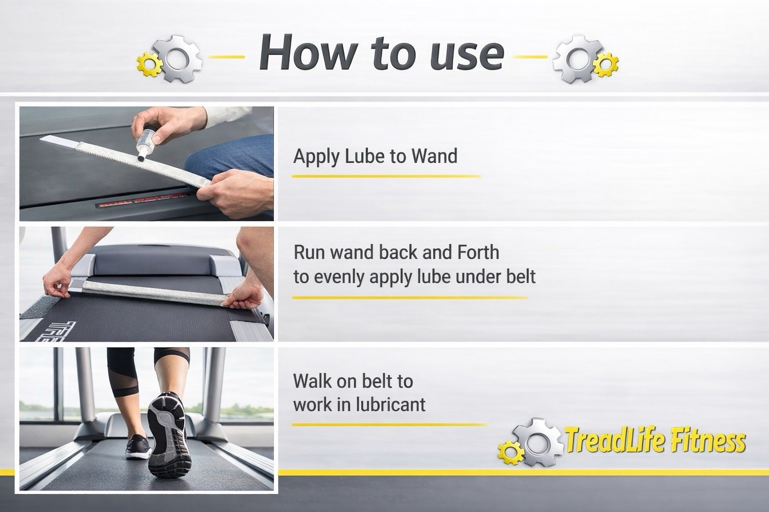 Treadmill Maintenance Kit - Lubricant Applicator Wand - Belt Lube Lubrication