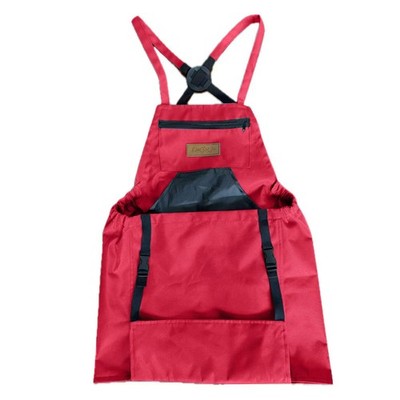 Gardening Apron with Harvest Pouch, Adjustable Cross Back, Zipper Pocket