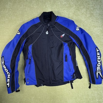 Joe Rocket Womens Large Blue Black Motorcycle Jacket Armoured Riding Moto Gear