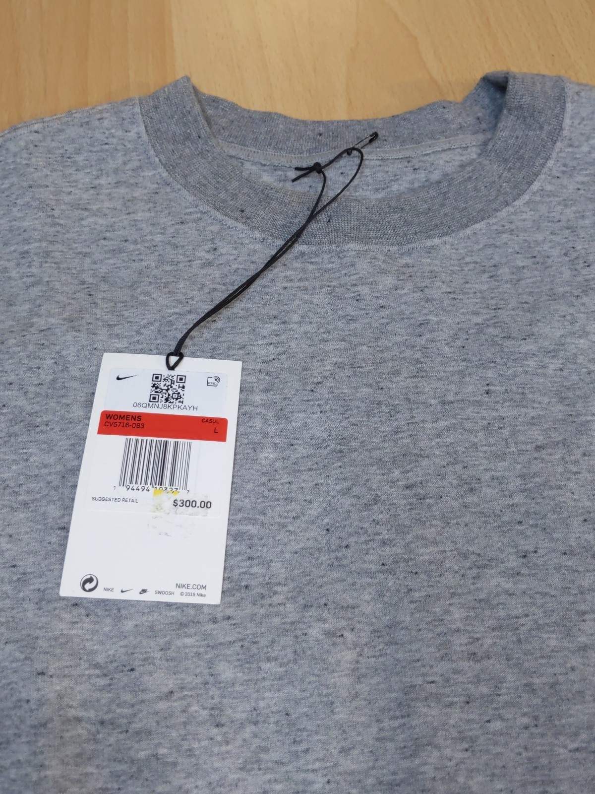 SACAI X NIKE Felpa Nike x Sacai manica corta top donna L grigia plissettata CV5716 063 $300