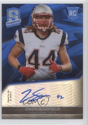 2013 Panini Spectra Rookie Auto Blue 90/99 Zach Sudfeld #200 Rookie Auto RC 2u3