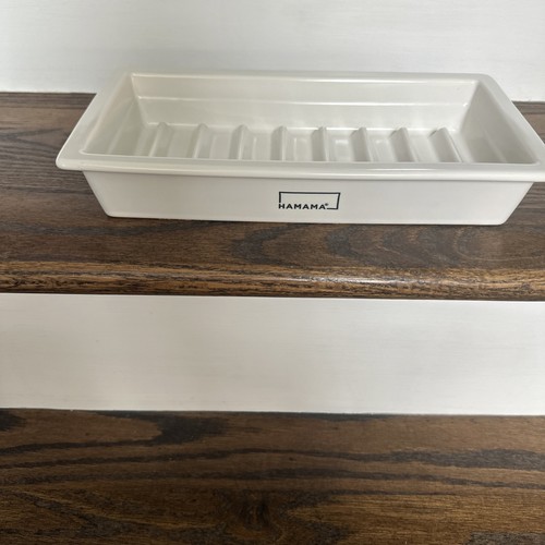 HAMAMA Ceramic Single Growing Tray WHITE 12.5” X 2” X 6.5” For Microgreens