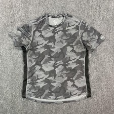 Nike Dri-FIT Running Shirt Mens Large Gray Camo Miler Short Sleeve