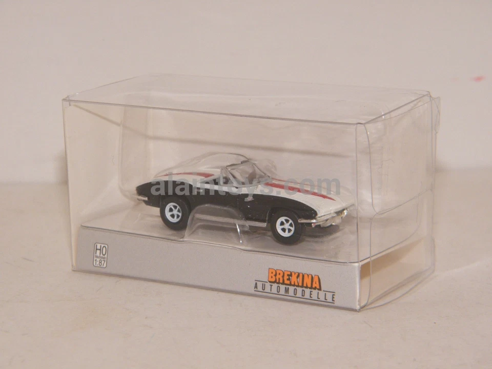 CHEVROLET CORVETTE C2 Ca Racing Blanc & Noir BREKINA HO 1/87 Réf 18029 - Photo 4/4