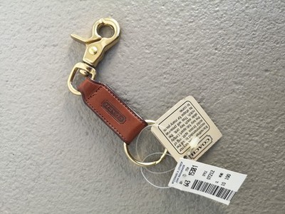 NEW Vintage Coach Trigger Snap Keyfob #7212 in British Tan Leather & Brass