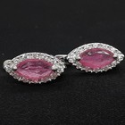 World Class 2.20ctw Ruby & White Sapphire 925 Silver Earrings 3.7g — photo 3
