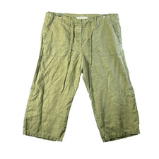 2005 y2k Tommy Hilfiger linen blend wide leg cargo crop pants size 12 roll up