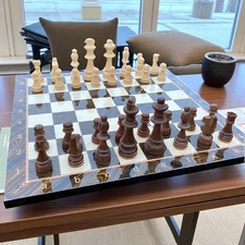 Handmade Luxury Chess Set – Staunton Carved Wooden Chessmen & 14.5 In Board