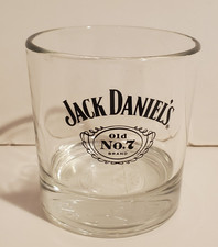 JACK DANIELS OLD No. 7 BRAND LOGO ON THE ROCKS FASHIONED GLASS LOT/2 WHISKEY