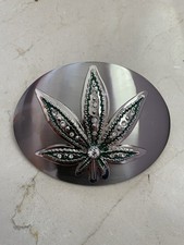 Reggae Belt Buckle Men Women Fashionable Silver Metal Famous Leaf 