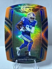 2020 Panini Select Orange Prizm Club Level Die-Cut Quintez Cephus Lions Rookie