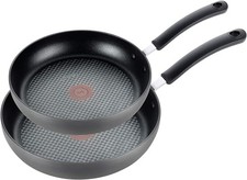 T-Fal Ultimate Hard Anodized Nonstick Fry Pan Set 2 Piece, 8, 10 Inch, Oven Broi
