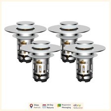 4 Pack Bathroom Sink Drain Strainer with Removable Stainless Steel Filter Basket