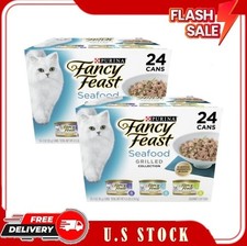 2 Pack Purina Fancy Feast Grilled Kitten Seafood Wet Cat Food 24x3 oz Cans