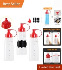 3-Pack 400ml Wide Mouth Squeeze Bottles for Easy Sauce Dispensing  Organization