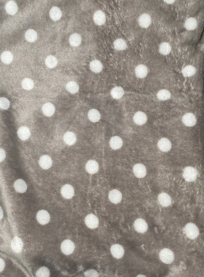 Manta de bebé gris pastel de barro lunares blanco círculo suave felpa polar Lovey 30"x40" Foto 4 de 4