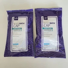 Medline ReadyBath Rinse Free Conditioning Shampoo Cap; Unscented; Lot of 2
