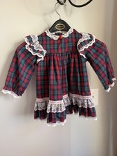 Vintage Bryan Co Sz 3T Toddler Girls Christmas Red Dress Lace Collar