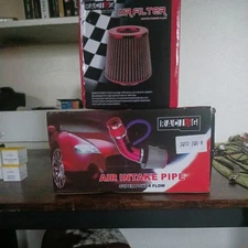 Red 3"Cold Air Intake Filter Induction Kit Pipe Power Flow Hose System Car Auto