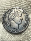 1902 Barber Dime Silver High grade AU +  Original Color