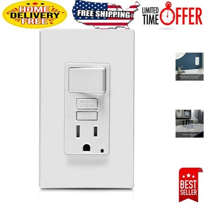 Compact GFCI Outlet Combo with Switch, LED Indicator - 120V Safety Solution