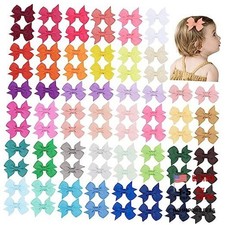 2 Inch Baby Hair Bows Clips for Girls Grosgrain Ribbon Fully Lined Infant 80PCS
