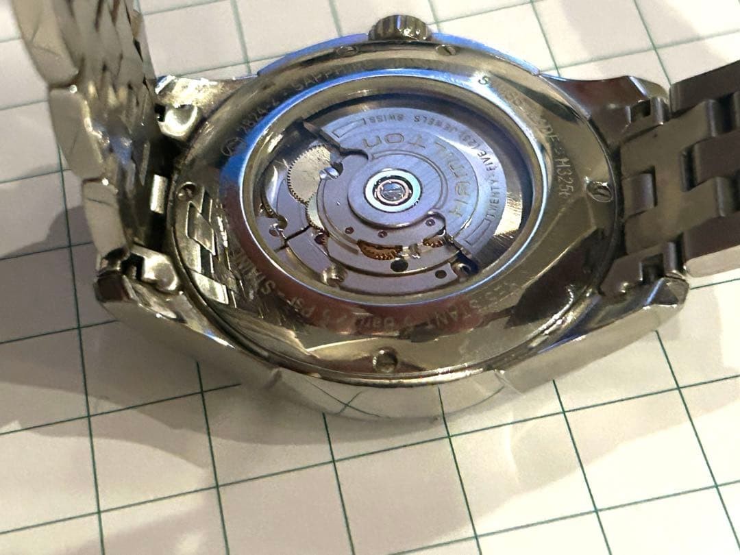 Hamilton Silver Skeleton Automatic Watch Steel Ba… - image 5