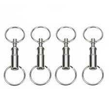 Quick Release Detachable Pull Apart Keychain Key Rings Clip Double Spring Spl...