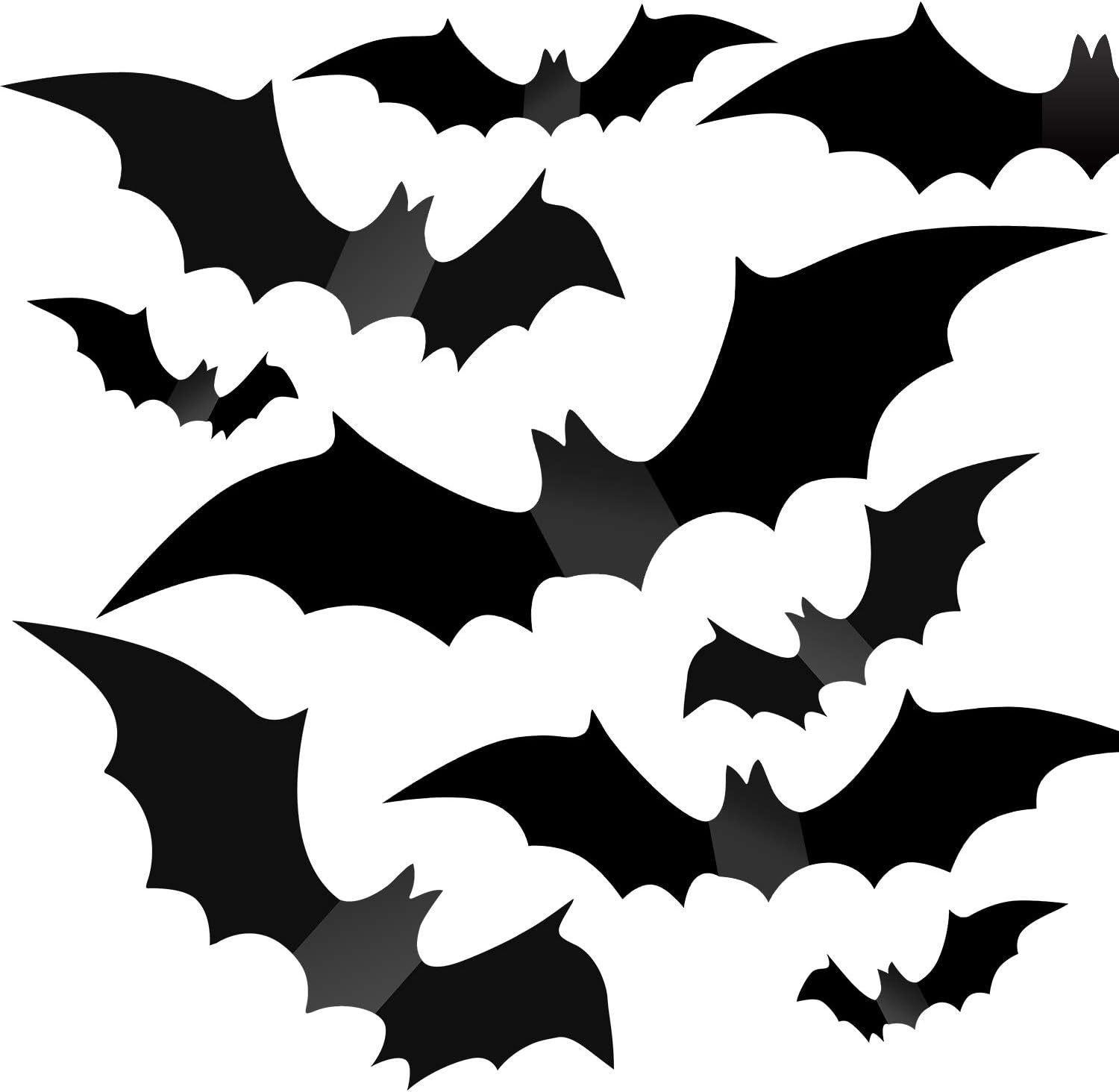 Bats Wall Decor 88PCS Halloween Decor Bats Realistic PVC 3D Black Scary Bat Wall