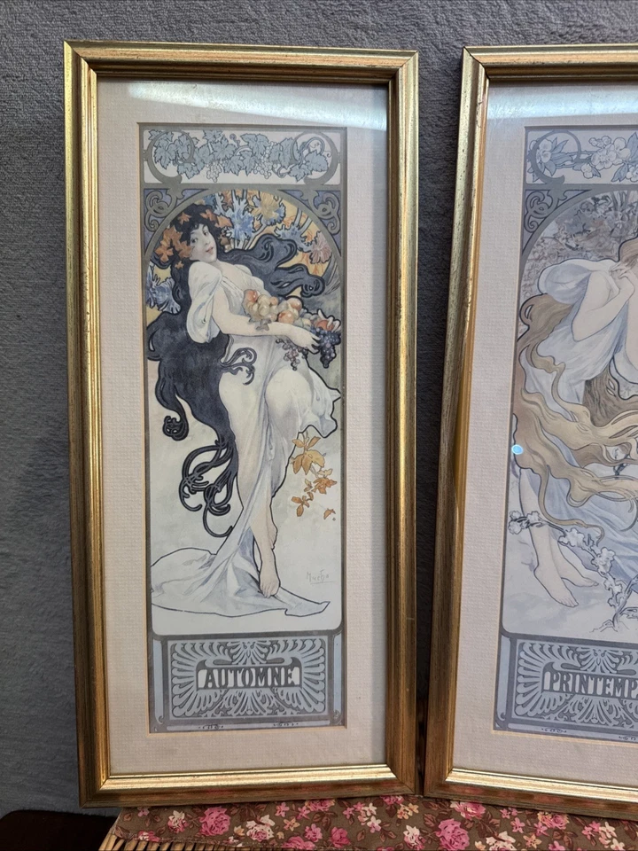 Impressões emolduradas Alphonse Mucha Four Seasons - Art Nouveau - Outono e estampas - Imagem 2 de 4