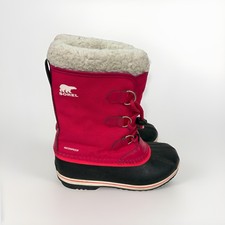 Sorel Yoot Pac Nylon Youth Size 5 Bright Rose Pink Waterproof Snow Boots T5