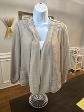 BCBG TALLA 12 CHAMPAGNE PLISADO BLUSA MANGA LARGA - Beige