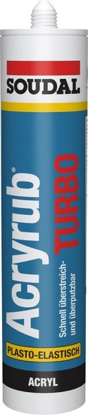 Soudal Acryrub Turbo 10 Min Premium Maleracryl Schnell üBerstreichbar 310Ml Weiß-image