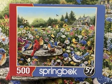 SPRINGBOK The Gathering 500 Piece Jigsaw Puzzle Wild Birds Cardinal Complete