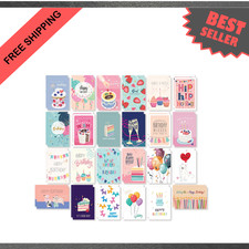 Birthday Cards 4x6 Inch Bulk Pack 48 Assorted Designs Heavyweight Paper Blank
