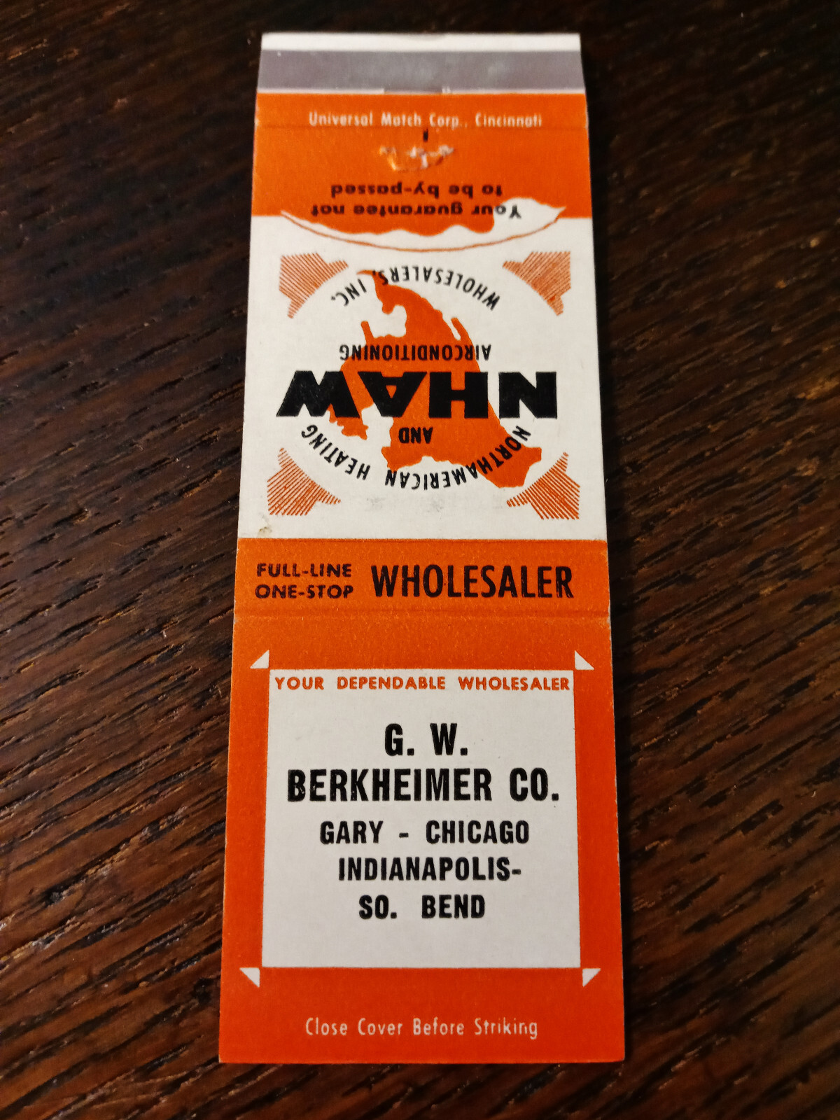 Vintage Matchcover: G.W. Berkheimer, NHAW HVAC, Gary-Indianapolis-South  Bend, IN | eBay