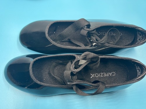 Capezio Women's N625 Jr Tyette Tap Shoe Size 9 wide Black Bow Tie Strap - Picture 3 of 6