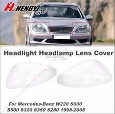 Pair Headlight Lens Clear Lampshade For Mercedes Benz W220 S600 S500 1998-2005