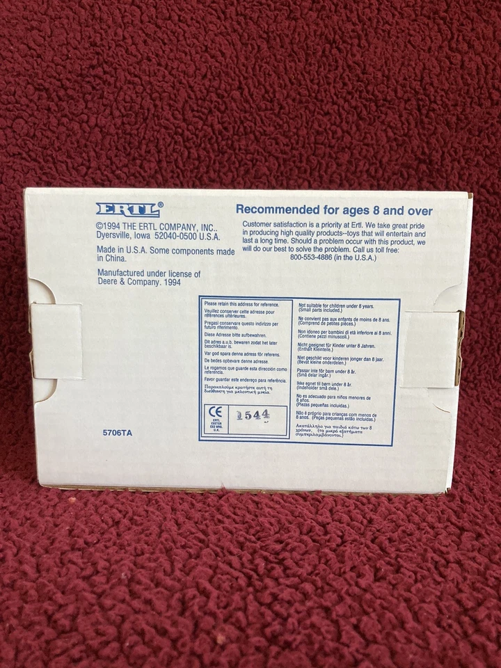 Trator John Deere 1929 Uso Geral 1994 Dois Cilindros Expo IV Vintage ERTL - Imagem 2 de 4