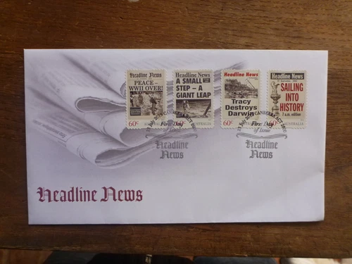 AUSTRALIA 2013 HEADLINE NEWS SET 4 STAMPS FDC FIRST DAY COVER