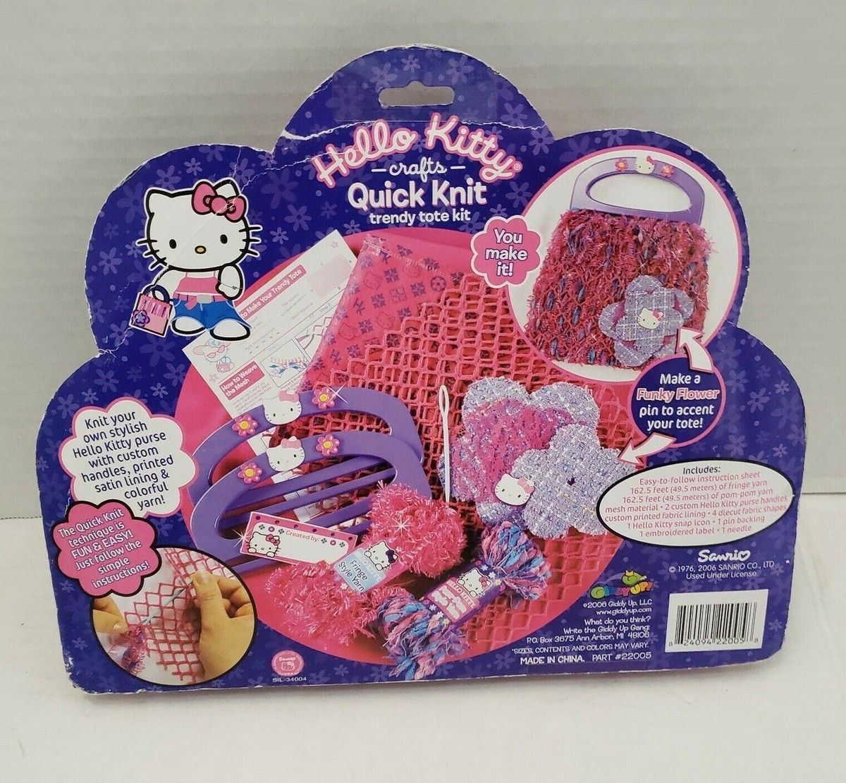 New HELLO KITTY Learn Knit Crochet Craft Yarn Scarf Make Your Own