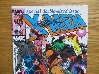 1985 VINTAGE UNCANNY X-MEN # 193 SIGNED 2X JOHN ROMITA JR. & CHRIS