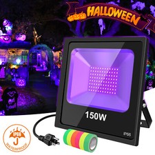 150W LED UV Black Light Birthday Decor Lamp Party Stage Outdoor Floodlight IP66