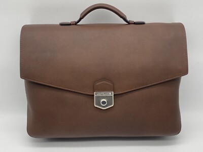 MONTBLANC SFUMATO BROWN LEATHER BRIEFCASE DOCUMENT CASE NEW 100% GENUINE~ $2650
