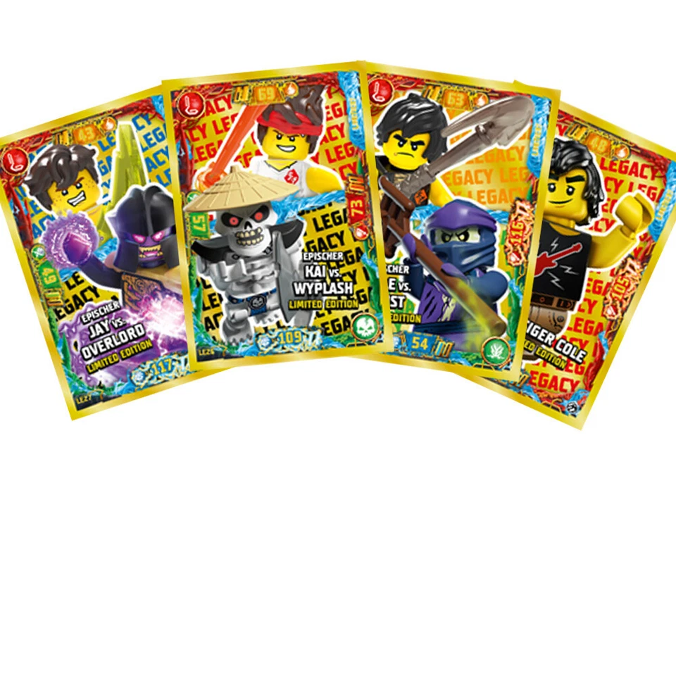 LEGO Ninjago Serie 7 Trading Cards 4 verschiedene Limitierte Karten (LE11,25-27)